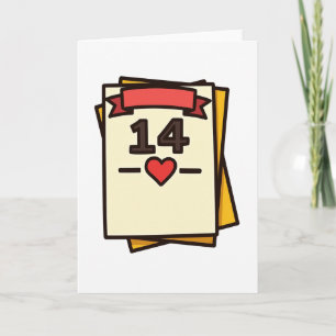 Carte d'amour sincère datée du 14