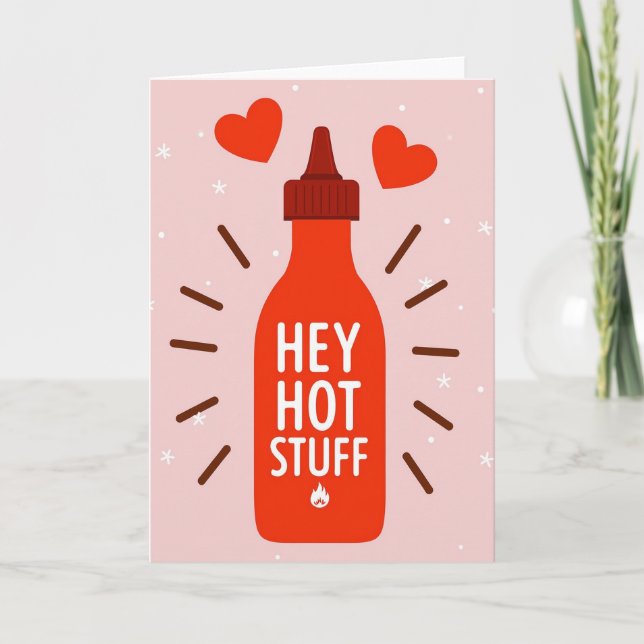 Carte d'amour Sriracha Hot Stuff (Devant)