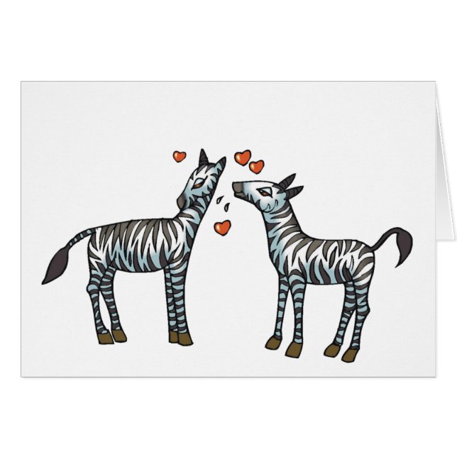 Carte d'amour Zebra (Devant horizontal)