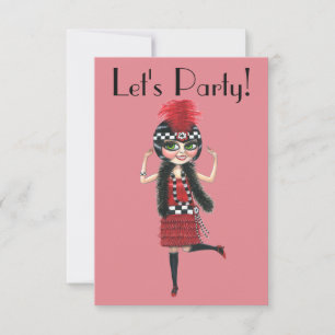 Carte Dancing Flapper Girl Roaring Vingt ans