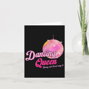 Carte Dancing Queen Tee 17 Anniversaire Disque de danse 