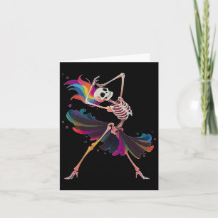 Carte Dancing Skeleton arc en ciel Ballerina Halloween