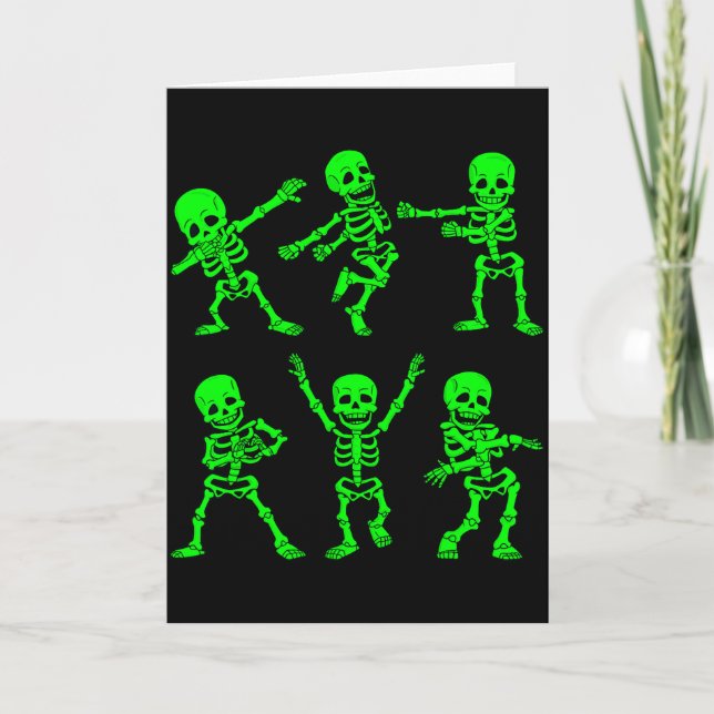 Carte Dancing Skeletons Dance Challenge Girl Boys Kids H (Devant)