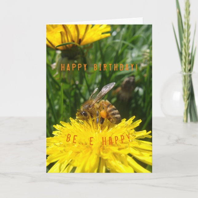 Carte Dandelion Bee Happy (Devant)