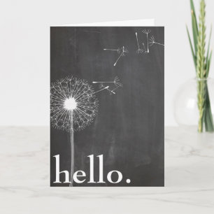 Carte Dandelion bonjour/pensant à vous