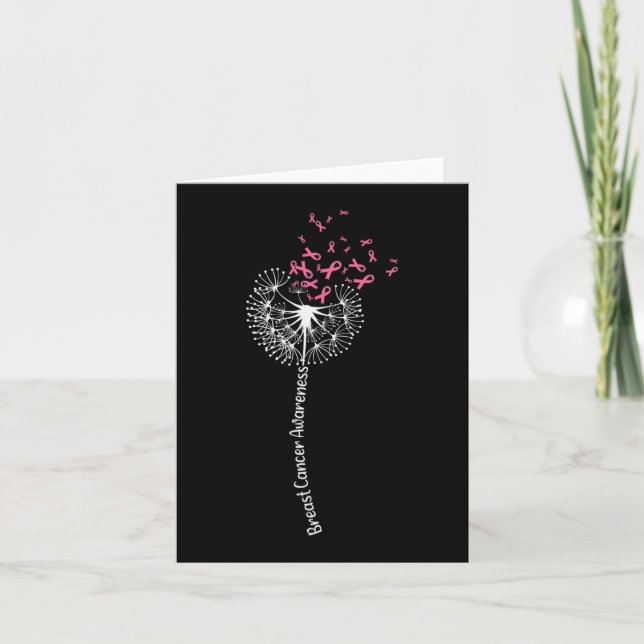 Carte Dandelion Cancer du sein Guerrier de sensibilisati (Devant)