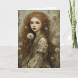 Carte Dandelion Fairy Woodland Fantasy Watercolor Art