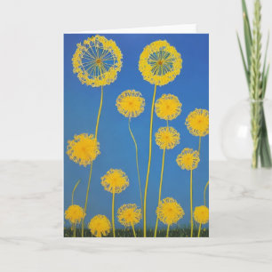 Carte Dandelion jaune et bleu