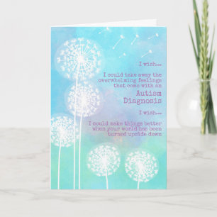 Carte Dandelion souhaite que l'autisme appuie la sympath