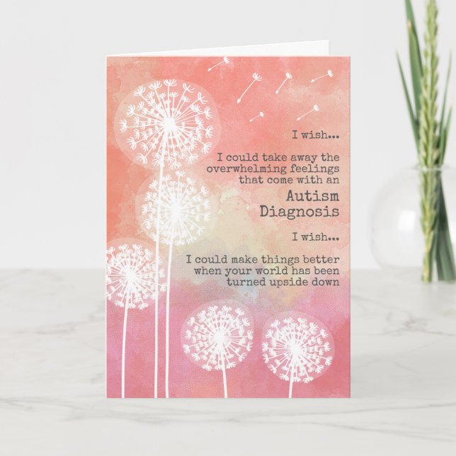 Carte Dandelion souhaite que l'autisme soutienne la symp (Devant)