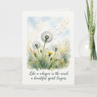 Carte Dandelion Watercolor Sympathy Bereavement