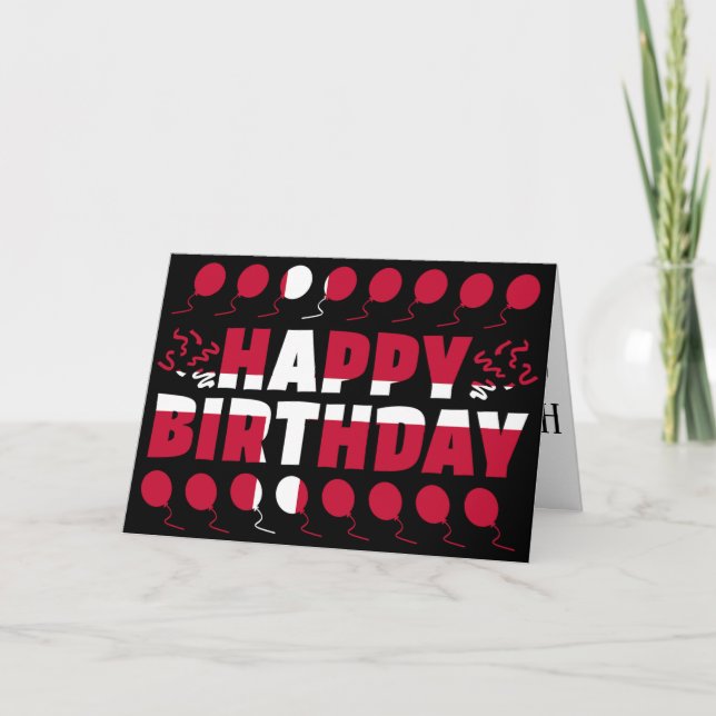 Carte Danemark Drapeau Patriotique Anniversaire (Devant)