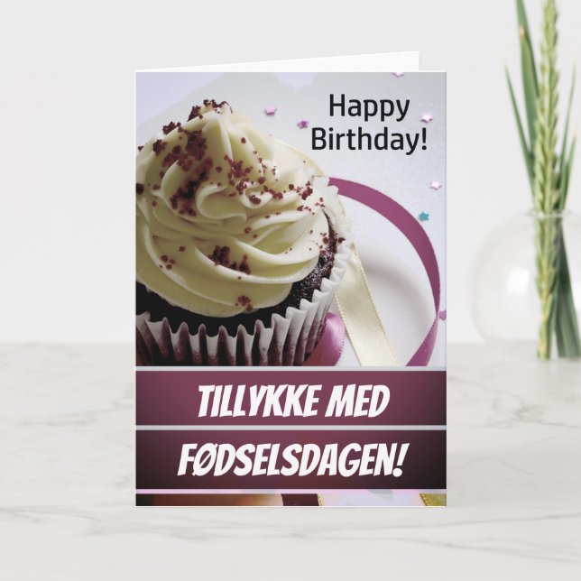 Carte Danemark Fødselsdagskort Danois Joyeux Anniversair (Devant)