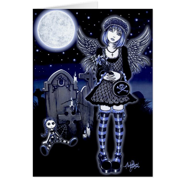 Carte d'ange de lune bleue de Tabitha (Devant)