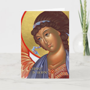 Carte d'ange de Noël avec la scène de nativité à