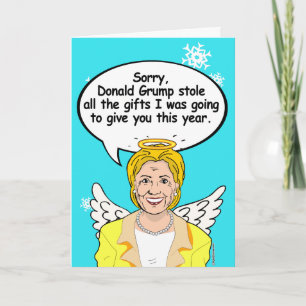 Carte d'Ange de Noël Hillary - Grump a volé tout