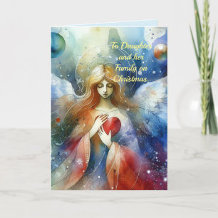 CARTE D'ANGE DE NOËL POUR FILLE ET FAMILLE