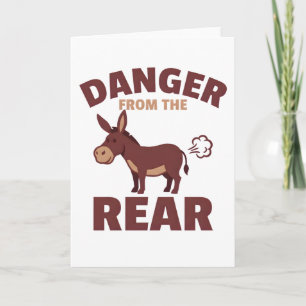 Carte Danger par l'arrière Humour d'âne drôle