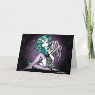 Carte d'angle de tatouage violet malory