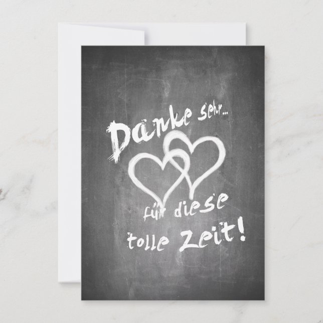 Carte Danke für diese tolle Zeit auf einer Kreidetafel (Devant)