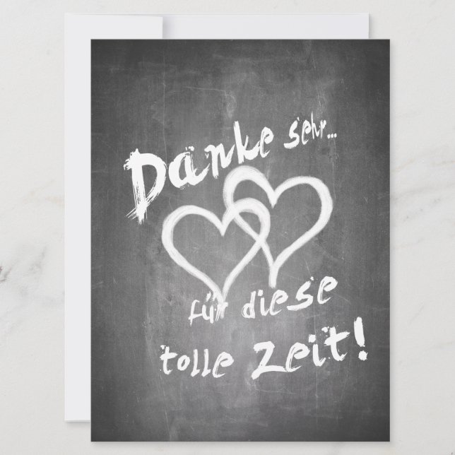 Carte Danke für diese tolle Zeit auf einer Kreidetafel (Devant)