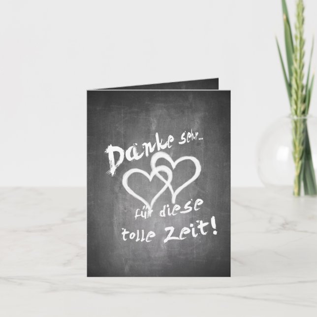 Carte Danke für diese tolle Zeit auf einer Kreidetafel (Devant)
