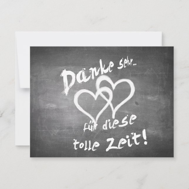 Carte Danke für diese tolle Zeit auf einer Kreidetafel (Devant)