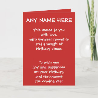CARTE D'ANNIVERSAIRE