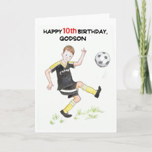 Carte d'anniversaire 10e pour un Godson - Football