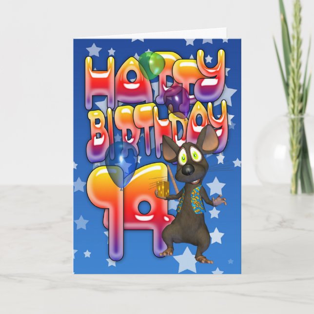 Carte d'anniversaire 14e, Joyeux anniversaire (Devant)