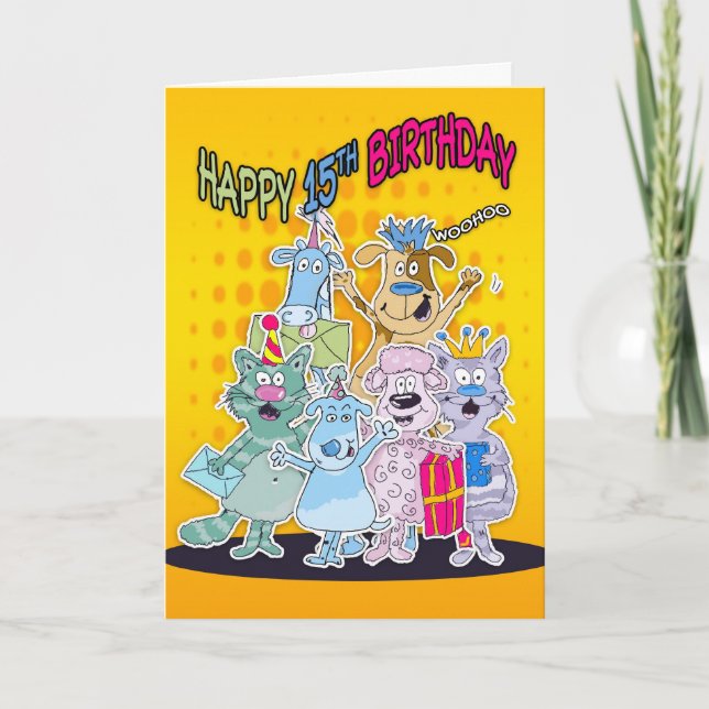 Carte d'anniversaire 15e - Moonies Doodlematoons (Devant)