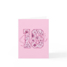 Carte d'anniversaire 16 ans Sweet 16 - Nombre flor
