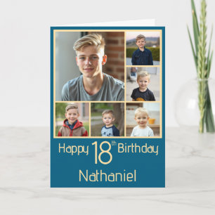 Carte d'anniversaire 18 ans à six photos