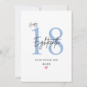 Carte d'anniversaire 18 ans personnalisée simple p