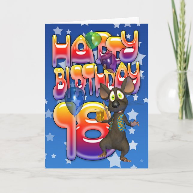 Carte d'anniversaire 18e, Joyeux anniversaire (Devant)