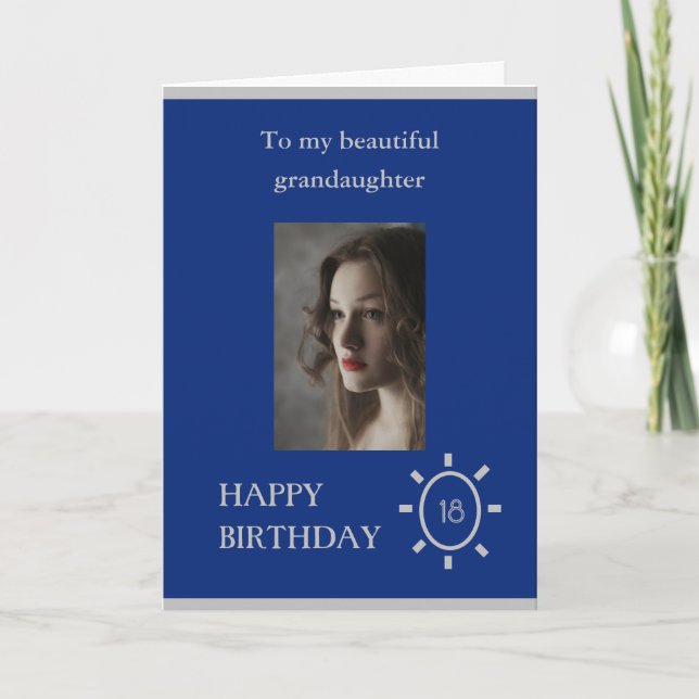 Carte d'anniversaire 18th Grandaughter Blue | Âge  (Devant)