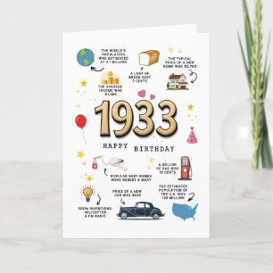 Carte d'anniversaire 1933 pour papa ou maman