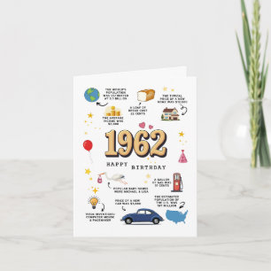 Carte d'anniversaire 1962 pour papa ou maman