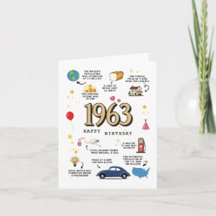 Carte d'anniversaire 1963 pour papa ou maman