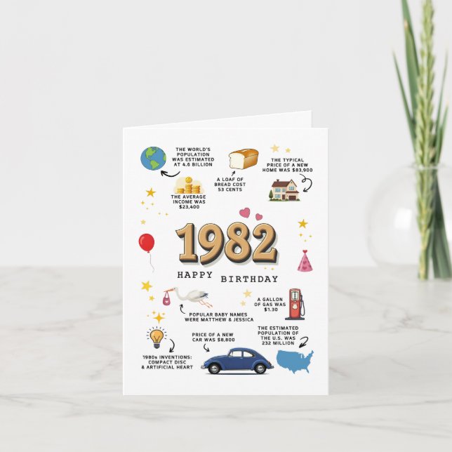 Carte d'anniversaire 1982 pour mari et femme (Devant)