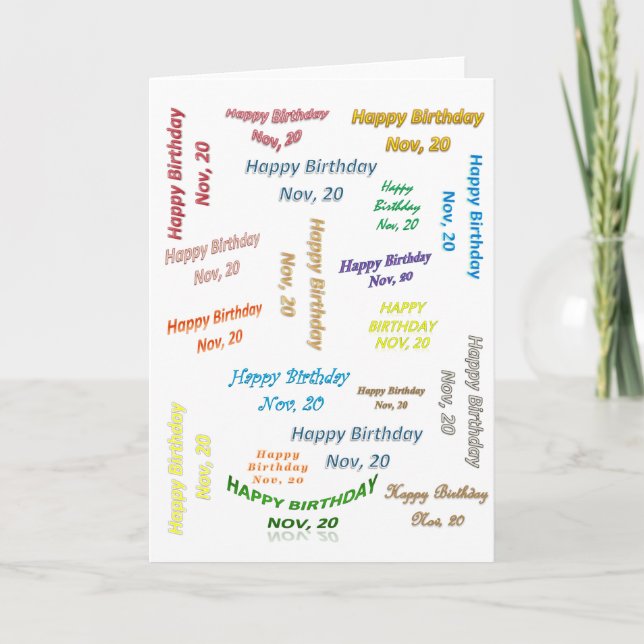 Carte d'anniversaire 20 novembre (Devant)