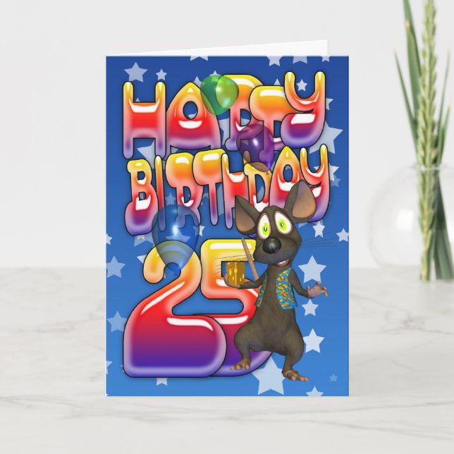 Carte d'anniversaire 25e, Joyeux anniversaire (Devant)