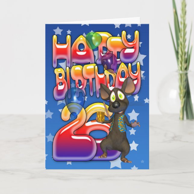 Carte d'anniversaire 26e, Joyeux anniversaire (Devant)