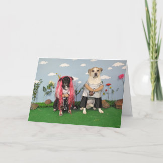 Carte d'anniversaire, 2 chiens représentant une