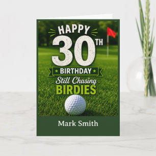Carte d'anniversaire 30 ans de golf pour golfeur s