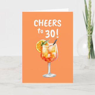Carte d'anniversaire 30 ans inspirée d'Aperol 