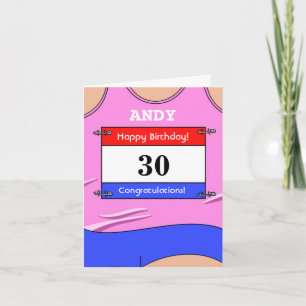 Carte d'anniversaire 30 ans pour un coureur