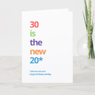 Carte d'anniversaire 30 ans sarcasique Nouveaux 20