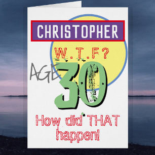 Carte d'anniversaire 30e - WTF Design