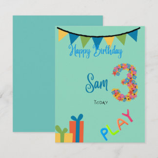Carte d'anniversaire 3 ans